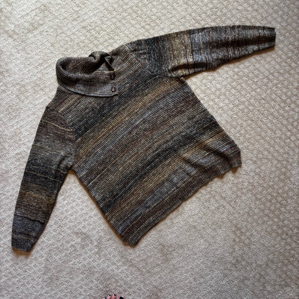 CJ Banks Neutral Multicolor Cowl Neck Sweater size 1x - Picture 3 of 11